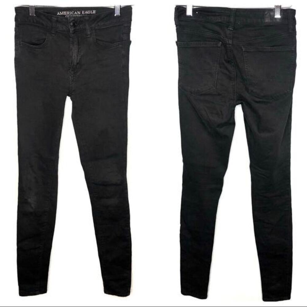 American Eagle black high rise jegging jeans pockets stretch everyday capsule XS